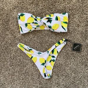 ZAFUL-Lemon Strapless Bikini-Womens Medium